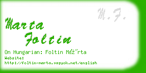 marta foltin business card